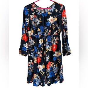 Old Navy Maternity Navy‎ Vibrant Floral Long Sleeve Mini Dress- S